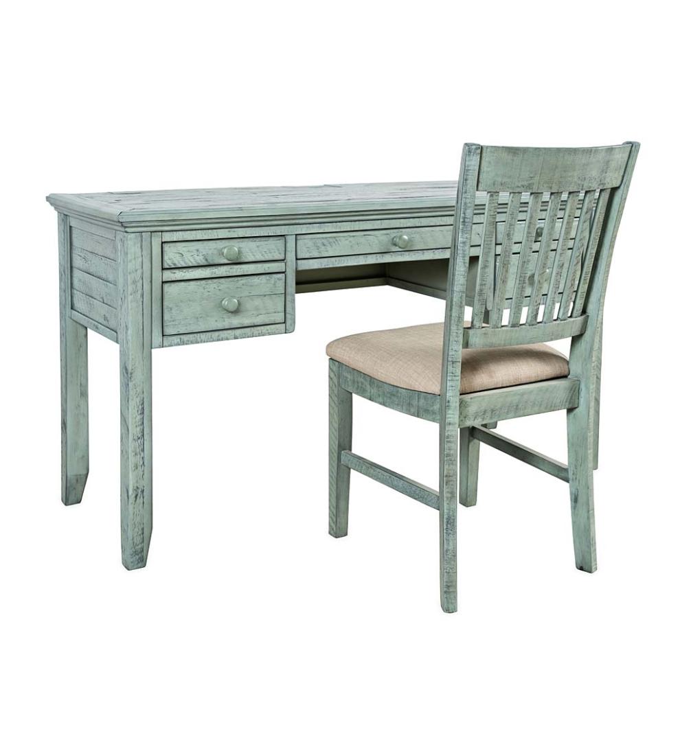 Plow & Hearth Home Office Indoor Living Chelsea Power Station Desk And Slat Back Chair