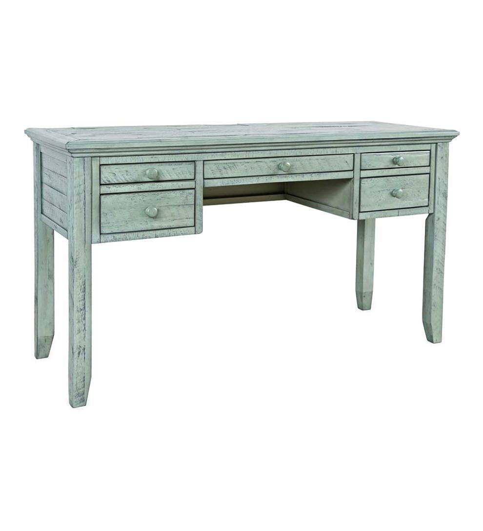 Plow & Hearth Home Office Indoor Living Chelsea Power Station Desk And Slat Back Chair