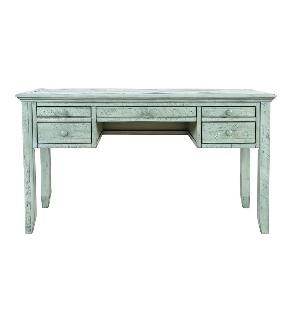 Plow & Hearth Home Office Indoor Living Chelsea Power Station Desk And Slat Back Chair