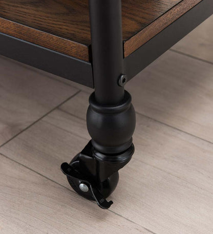 Plow & Hearth Home Office Indoor Living Convington Side Table With Power Outlets And Usb Charging Ports - Oak