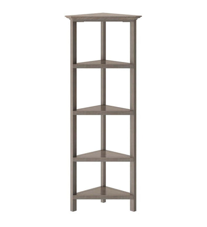 Plow & Hearth Home Office Indoor Living Farmhouse Four-Shelf Corner Bookcase - Walnut