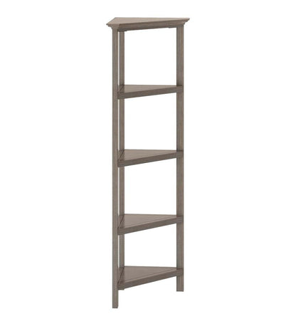 Plow & Hearth Home Office Indoor Living Farmhouse Four-Shelf Corner Bookcase - Walnut