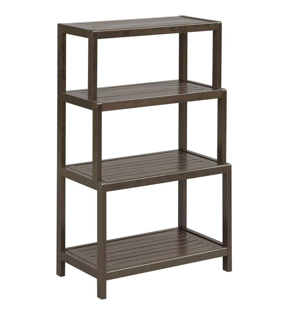 Plow & Hearth Home Office Indoor Living Farmhouse Four-Tier Shelf Bookcase - Antique Chestnut