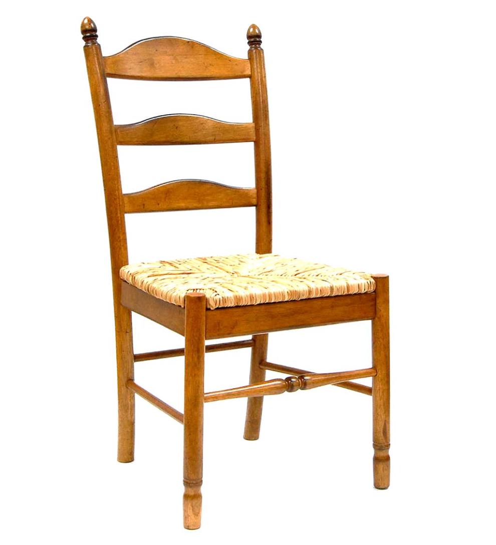 Plow & Hearth Home Office Indoor Living Farmhouse Hardwood Ladder Back Chair - Antique Black