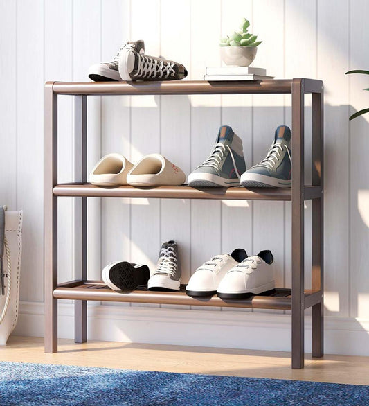 Plow & Hearth Home Office Indoor Living Farmhouse Three-Shelf Console Bookcase Storage Rack - Antique Chestnut