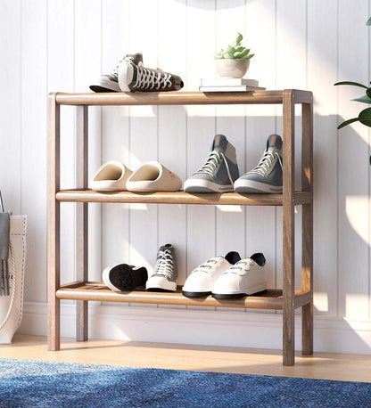 Plow & Hearth Home Office Indoor Living Farmhouse Three-Shelf Console Bookcase Storage Rack - Antique Chestnut