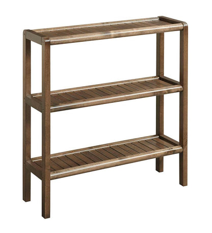 Plow & Hearth Home Office Indoor Living Farmhouse Three-Shelf Console Bookcase Storage Rack - Antique Chestnut