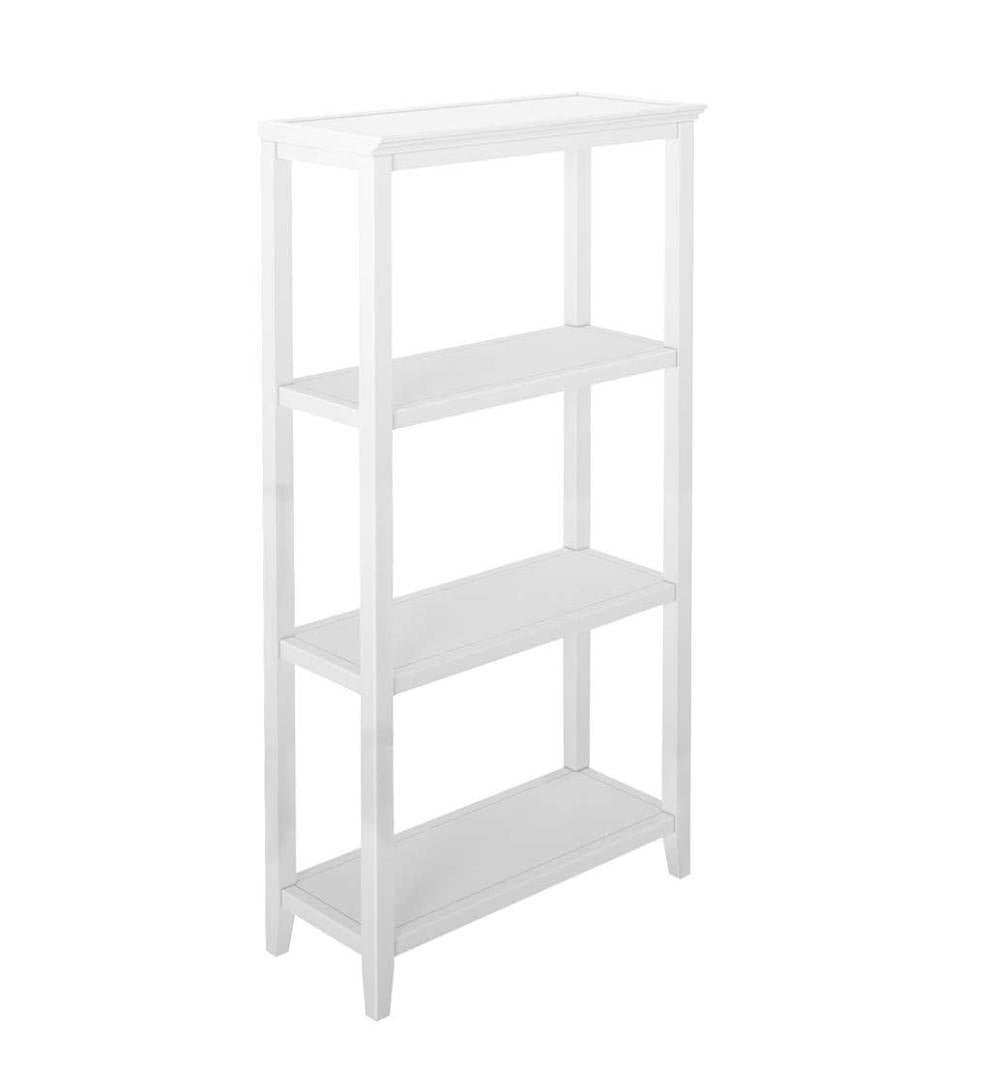 Plow & Hearth Home Office Indoor Living Farmhouse Three-Shelf Tall Bookcase Storage Rack - Walnut