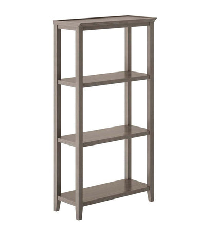 Plow & Hearth Home Office Indoor Living Farmhouse Three-Shelf Tall Bookcase Storage Rack - Walnut