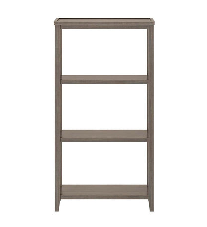 Plow & Hearth Home Office Indoor Living Farmhouse Three-Shelf Tall Bookcase Storage Rack - Walnut