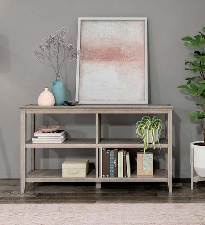 Plow & Hearth Home Office Indoor Living Farmhouse Two-Shelf Console Bookcase - Walnut