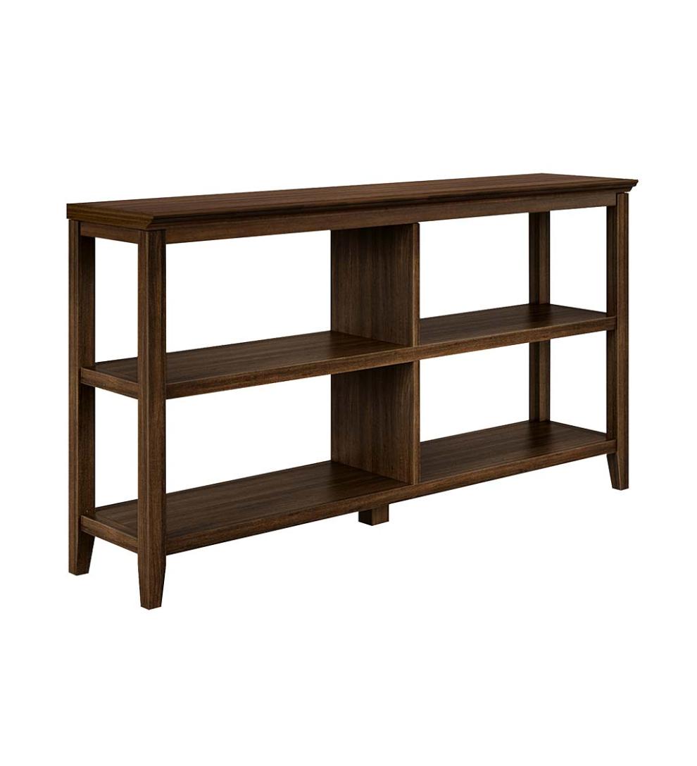 Plow & Hearth Home Office Indoor Living Farmhouse Two-Shelf Console Bookcase - Walnut