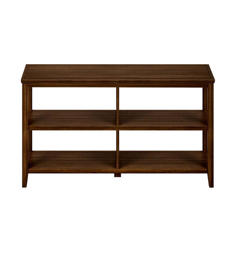 Plow & Hearth Home Office Indoor Living Farmhouse Two-Shelf Console Bookcase - Walnut