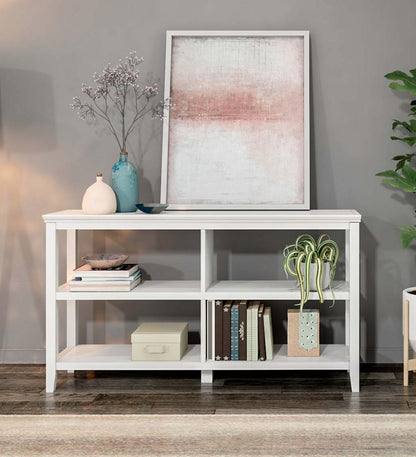 Plow & Hearth Home Office Indoor Living Farmhouse Two-Shelf Console Bookcase - Walnut