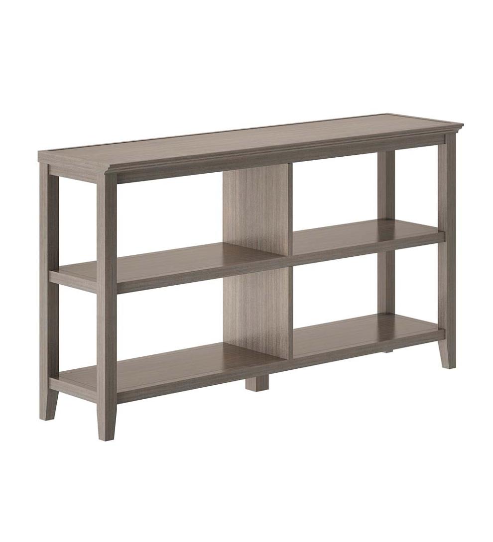 Plow & Hearth Home Office Indoor Living Farmhouse Two-Shelf Console Bookcase - Walnut