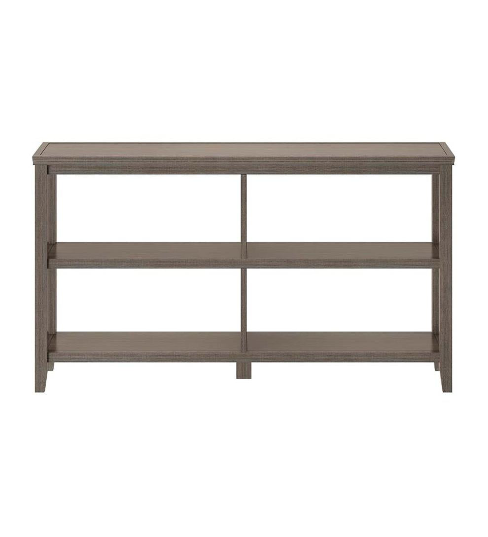 Plow & Hearth Home Office Indoor Living Farmhouse Two-Shelf Console Bookcase - Walnut