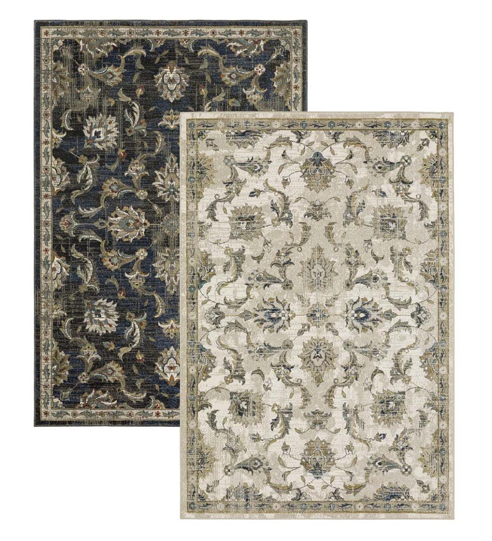 Plow & Hearth Home Office Indoor Living Heartland Border Polypropylene Rug