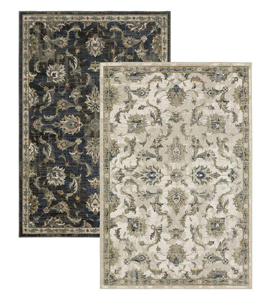 Plow & Hearth Home Office Indoor Living Heartland Border Polypropylene Rug
