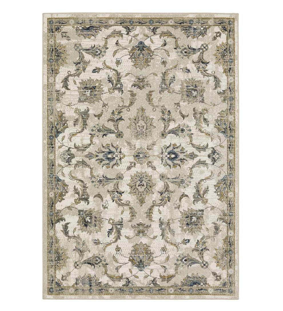 Plow & Hearth Home Office Indoor Living Heartland Border Polypropylene Rug