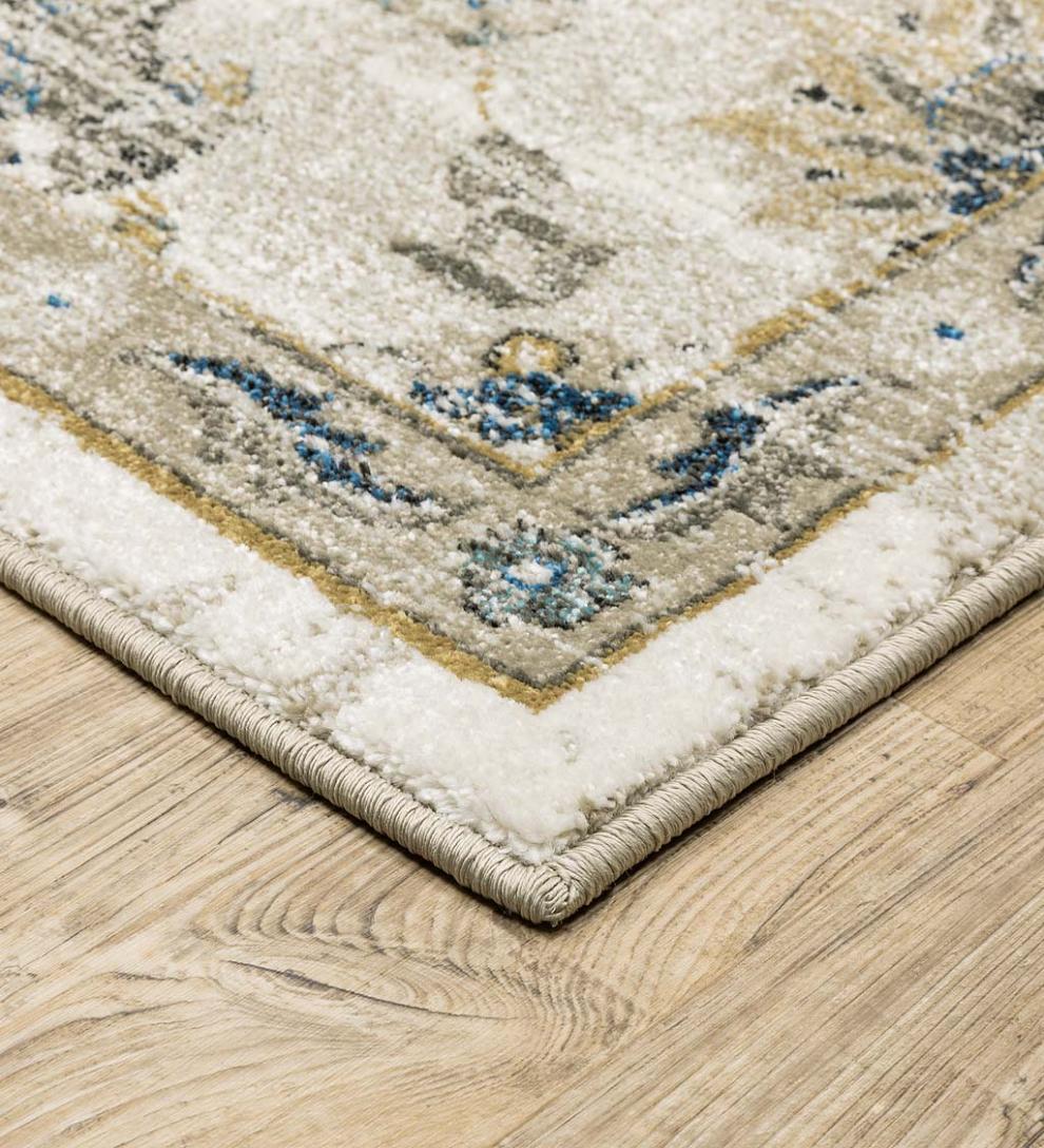 Plow & Hearth Home Office Indoor Living Heartland Border Polypropylene Rug