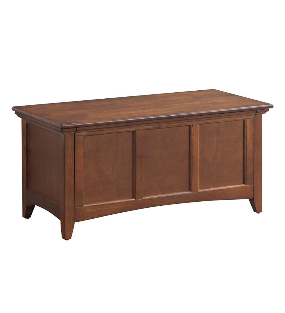 Plow & Hearth Home Office Indoor Living Hinged Paneled Storage Chest/Console - Antique Black