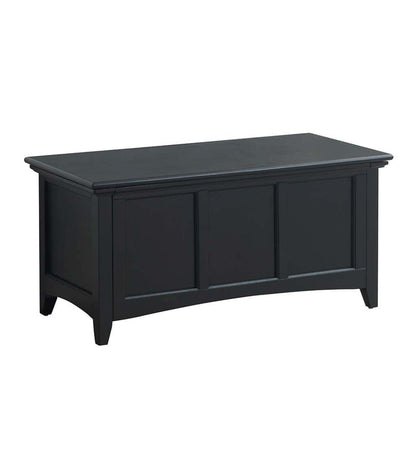 Plow & Hearth Home Office Indoor Living Hinged Paneled Storage Chest/Console - Antique Black
