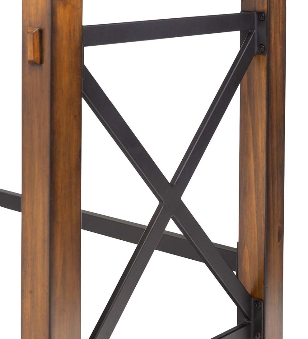 Plow & Hearth Home Office Indoor Living L-Shaped Lift Desk With Two Height Settings And Drawer