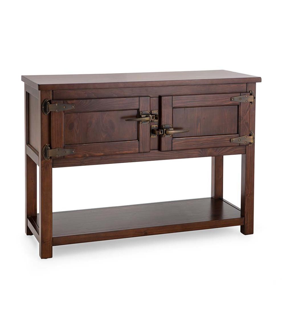 Plow & Hearth Home Office Indoor Living Portland Ice Box Storage Console Table With Replica Hardware