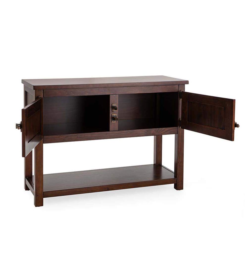 Plow & Hearth Home Office Indoor Living Portland Ice Box Storage Console Table With Replica Hardware