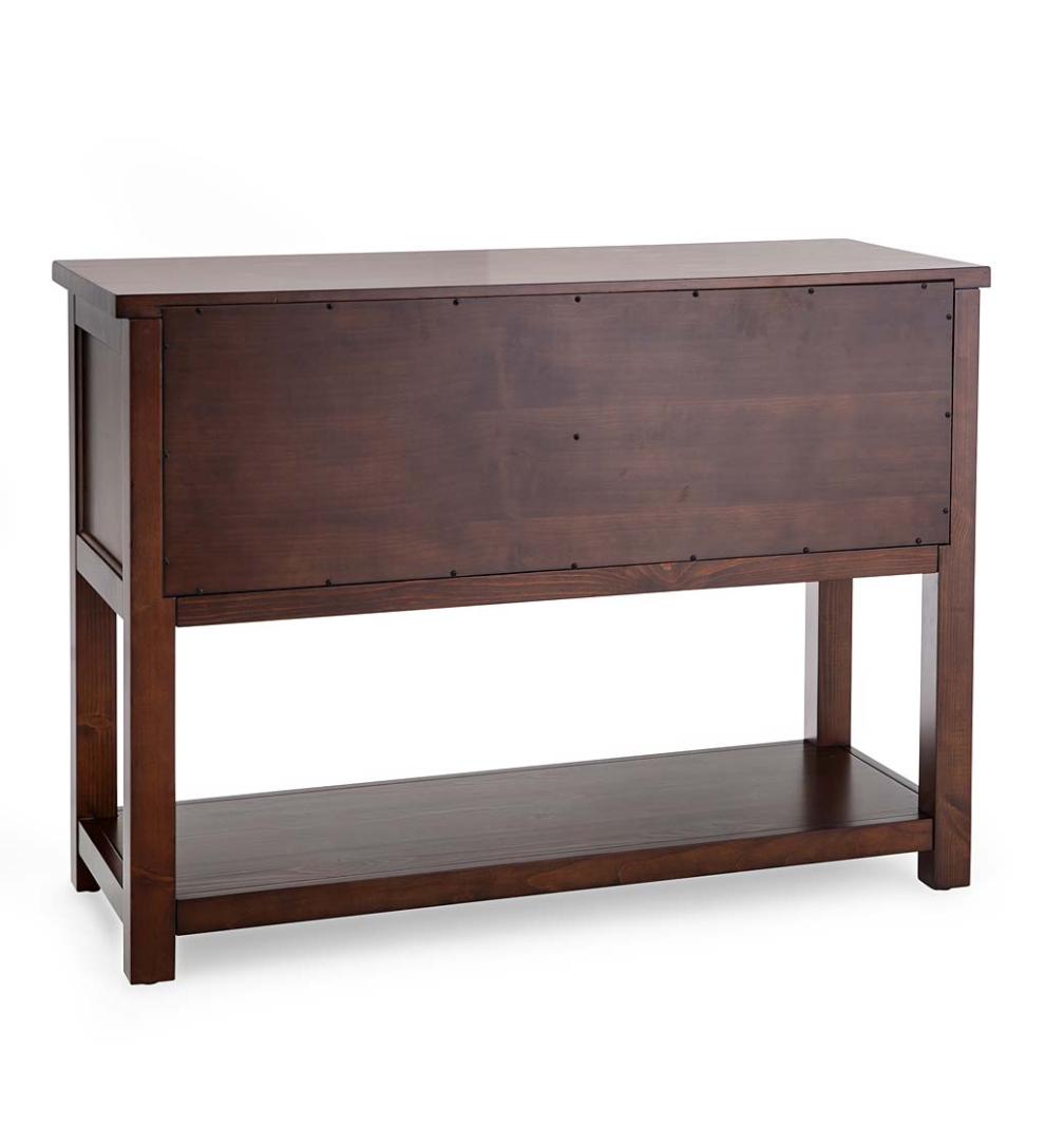 Plow & Hearth Home Office Indoor Living Portland Ice Box Storage Console Table With Replica Hardware