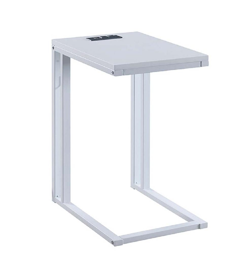 Plow & Hearth Home Office Indoor Living Pull-Up Table With Charging Station - Black