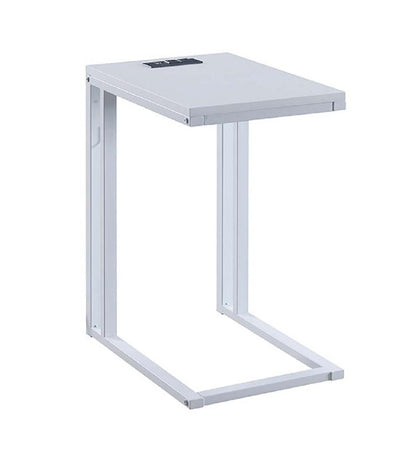 Plow & Hearth Home Office Indoor Living Pull-Up Table With Charging Station - Black