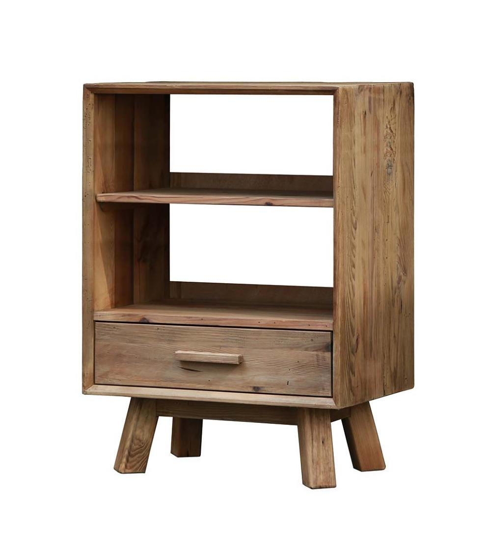 Plow & Hearth Home Office Indoor Living Rowan Ridge Reclaimed Pine Bookcase With Drawer