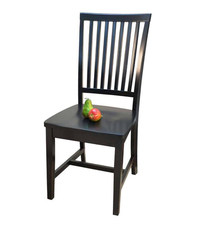 Plow & Hearth Home Office Indoor Living Schoolhouse Antiqued Hardwood Slat Back Chair - Antique Black