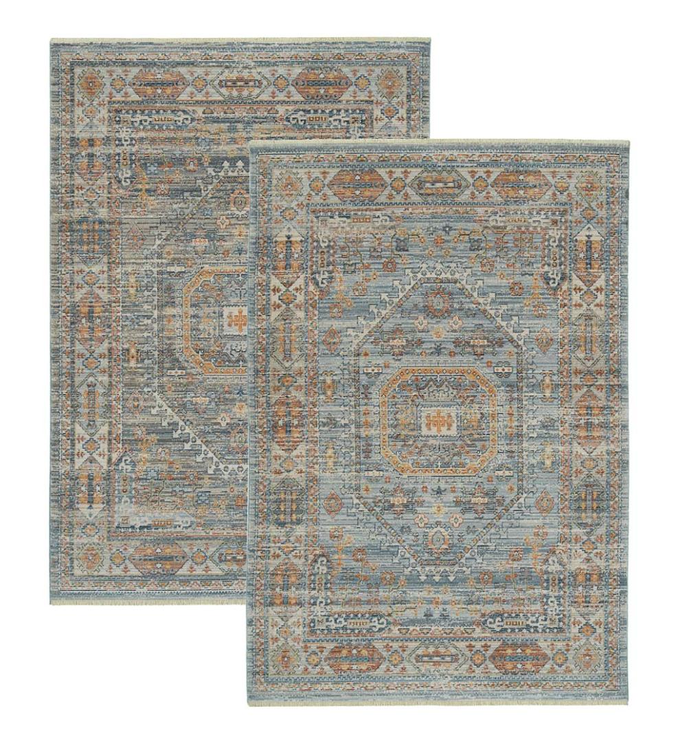 Plow & Hearth Home Office Indoor Living Strassburg Border Easy Care Polyester Rug