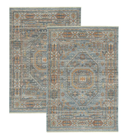 Plow & Hearth Home Office Indoor Living Strassburg Border Easy Care Polyester Rug