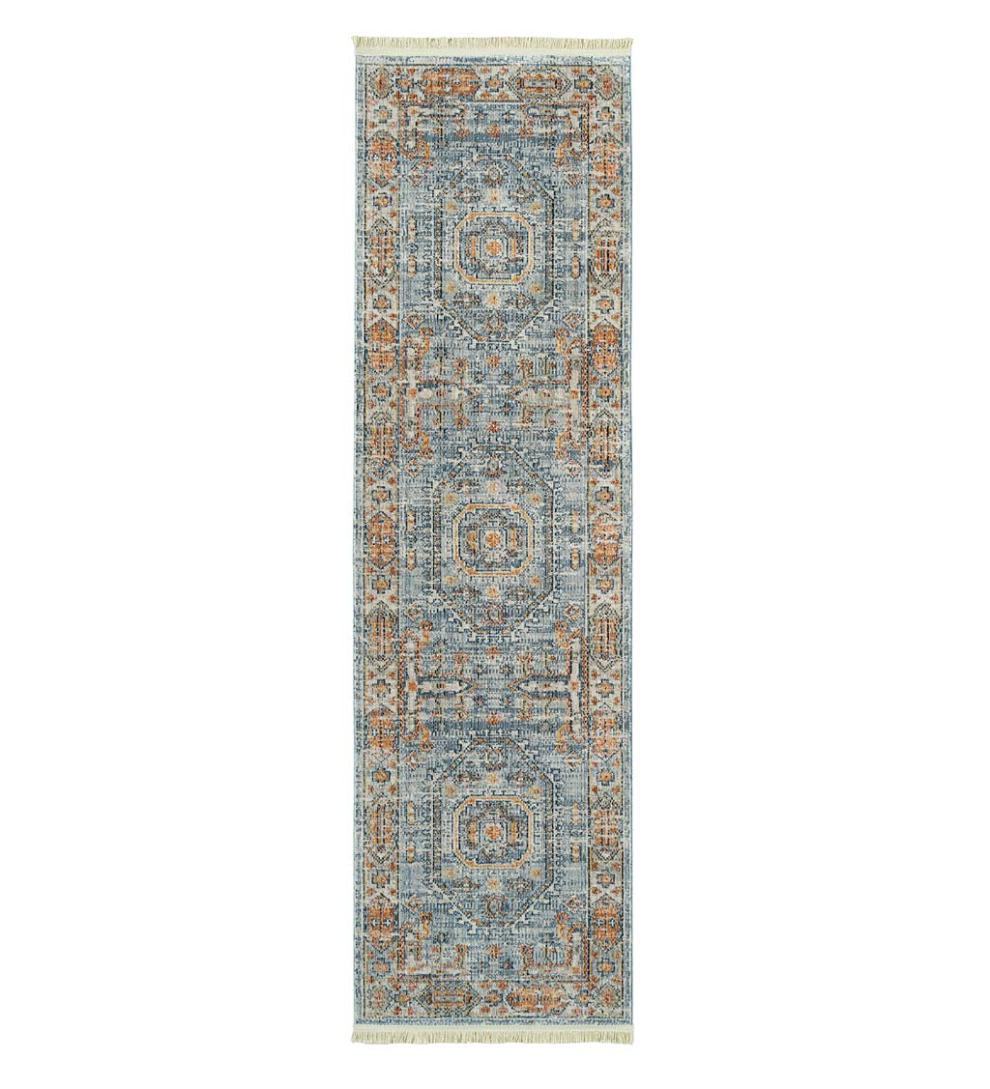 Plow & Hearth Home Office Indoor Living Strassburg Border Easy Care Polyester Rug