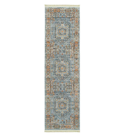 Plow & Hearth Home Office Indoor Living Strassburg Border Easy Care Polyester Rug
