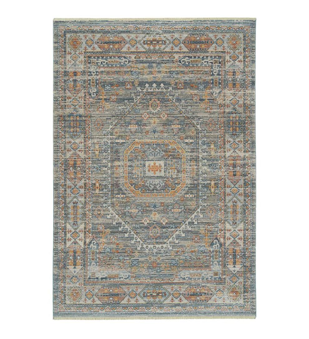 Plow & Hearth Home Office Indoor Living Strassburg Border Easy Care Polyester Rug