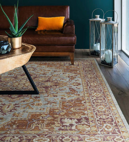 Plow & Hearth Home Office Indoor Living Strassburg Star Easy Care Polyester Rug