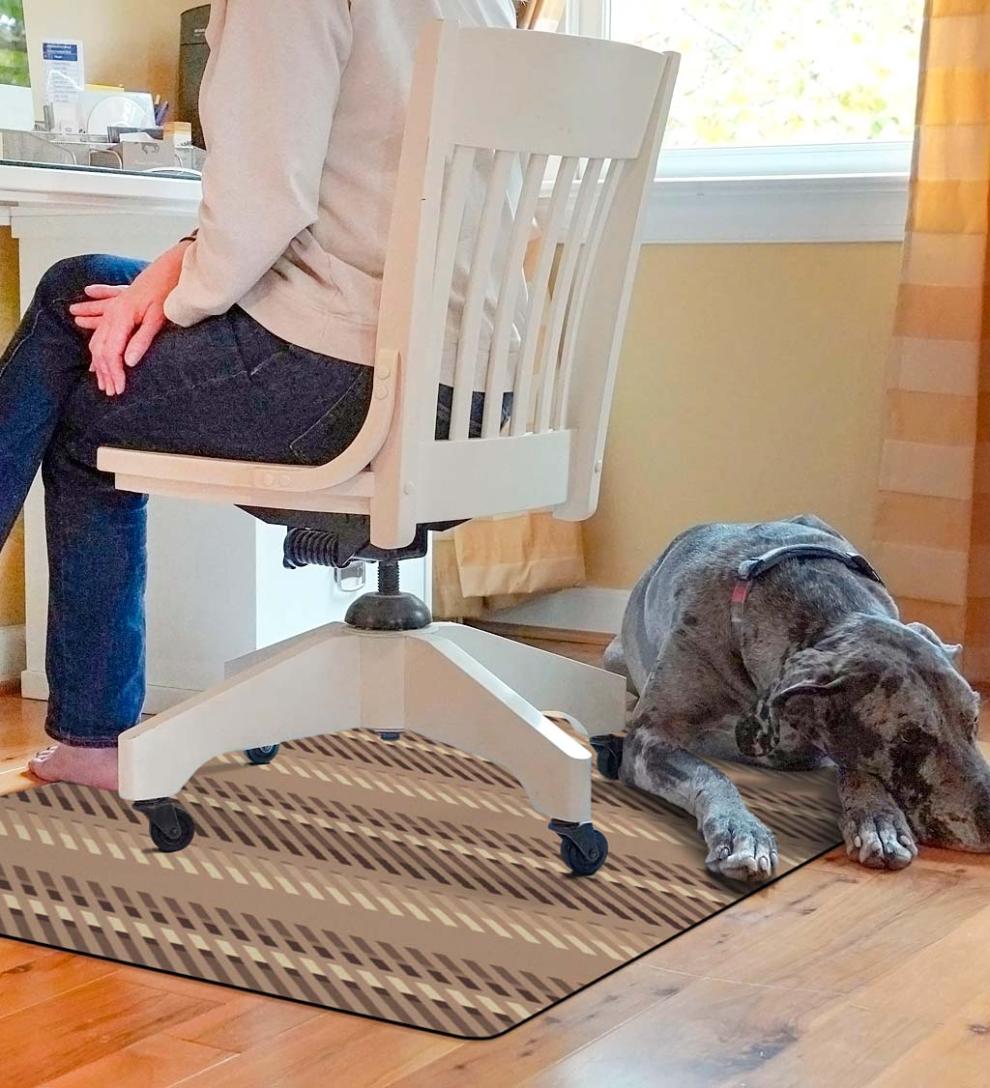 Plow & Hearth Home Office Indoor Living Striped Chair Mat - Blue