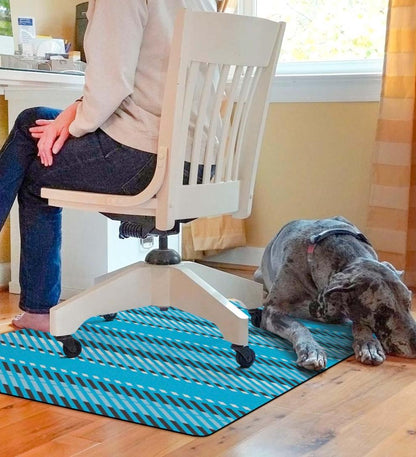 Plow & Hearth Home Office Indoor Living Striped Chair Mat - Blue