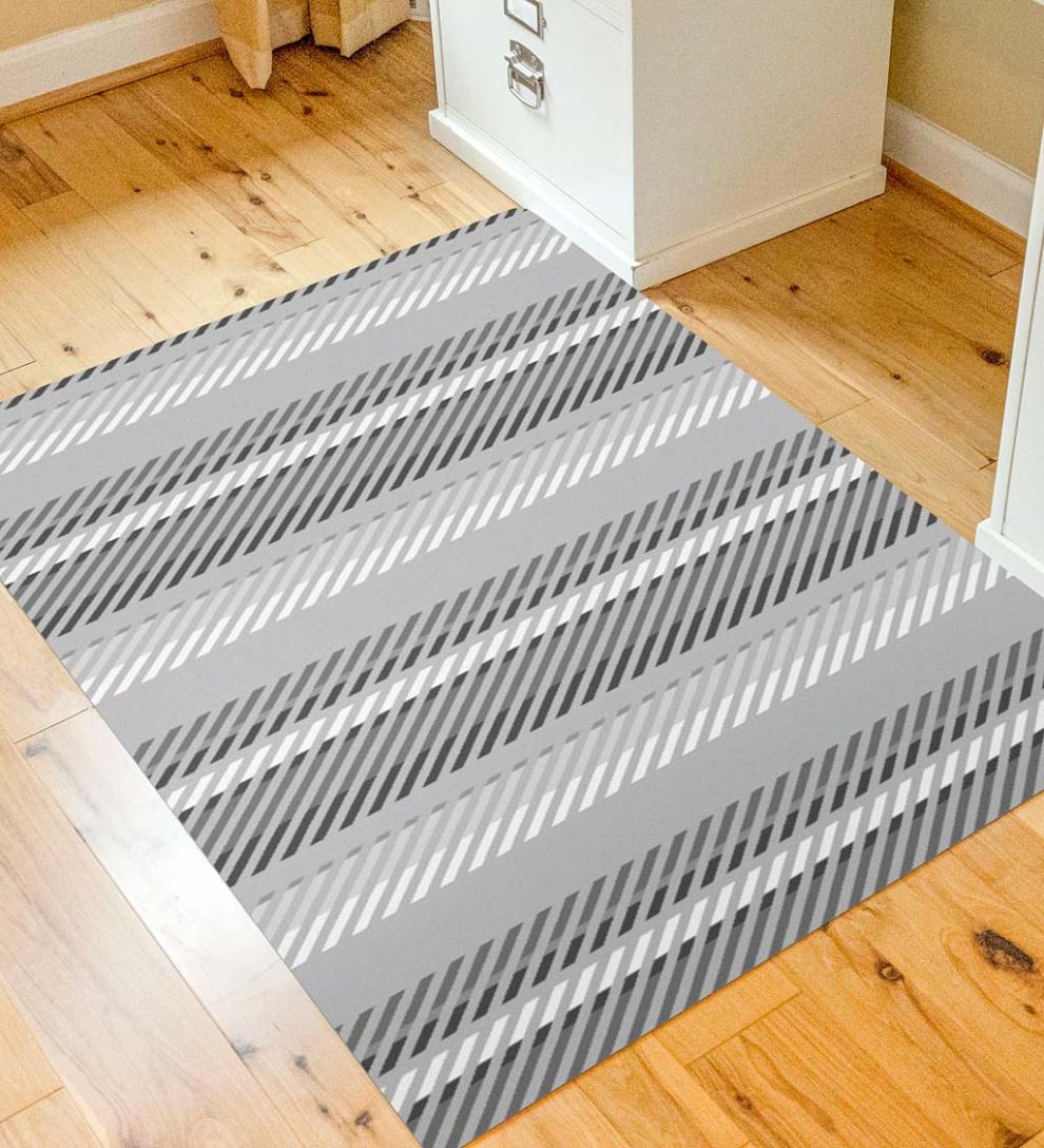 Plow & Hearth Home Office Indoor Living Striped Chair Mat - Blue