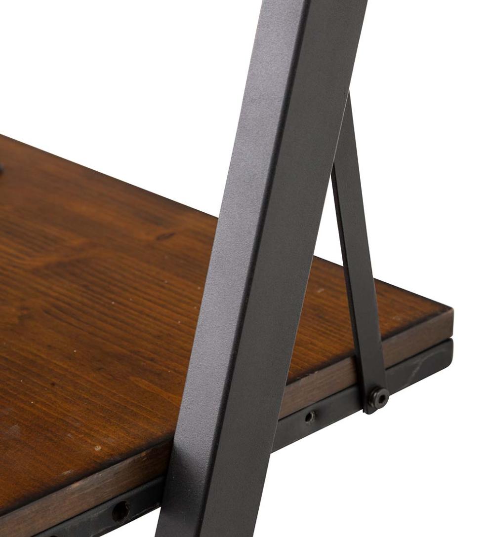 Plow & Hearth Home Office Indoor Living Three Position Adjustable Ladder Desk With Charging Station