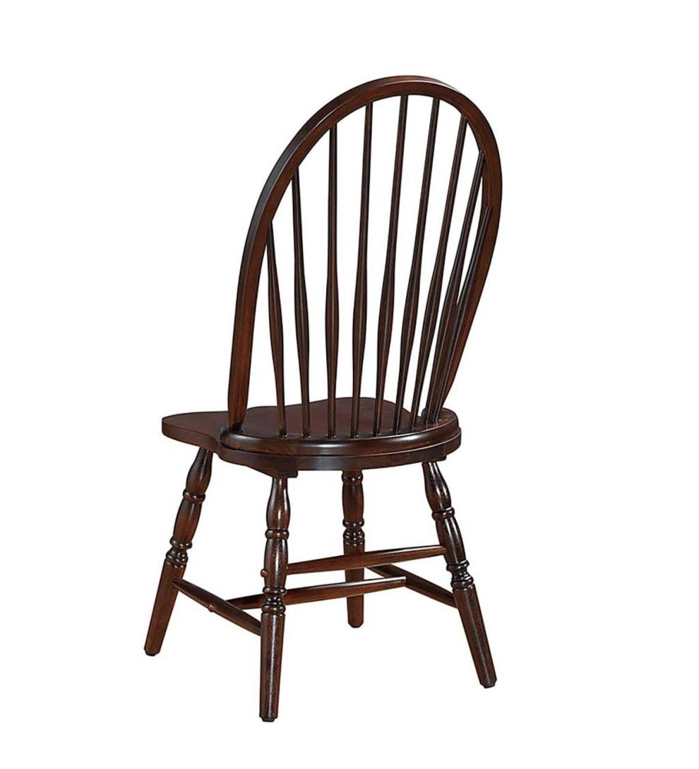 Plow & Hearth Home Office Indoor Living Traditional Hardwood Windsor Back Chair - Antique Black