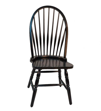 Plow & Hearth Home Office Indoor Living Traditional Hardwood Windsor Back Chair - Antique Black