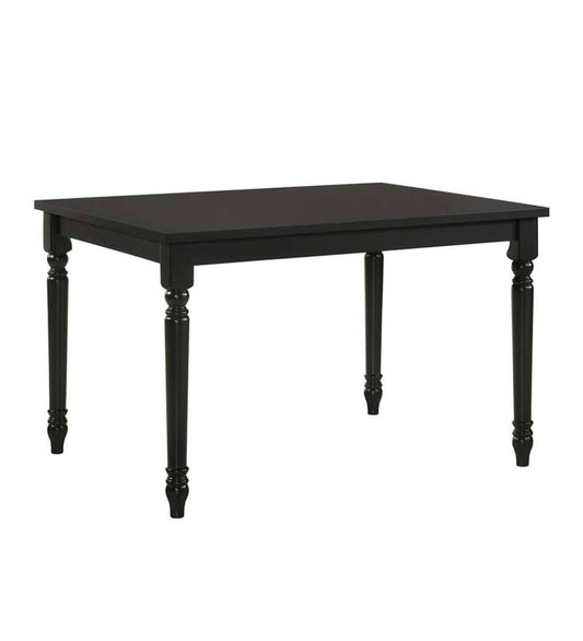 Plow & Hearth Home Office Indoor Living Turned Leg Farmhouse Dining Table - Black