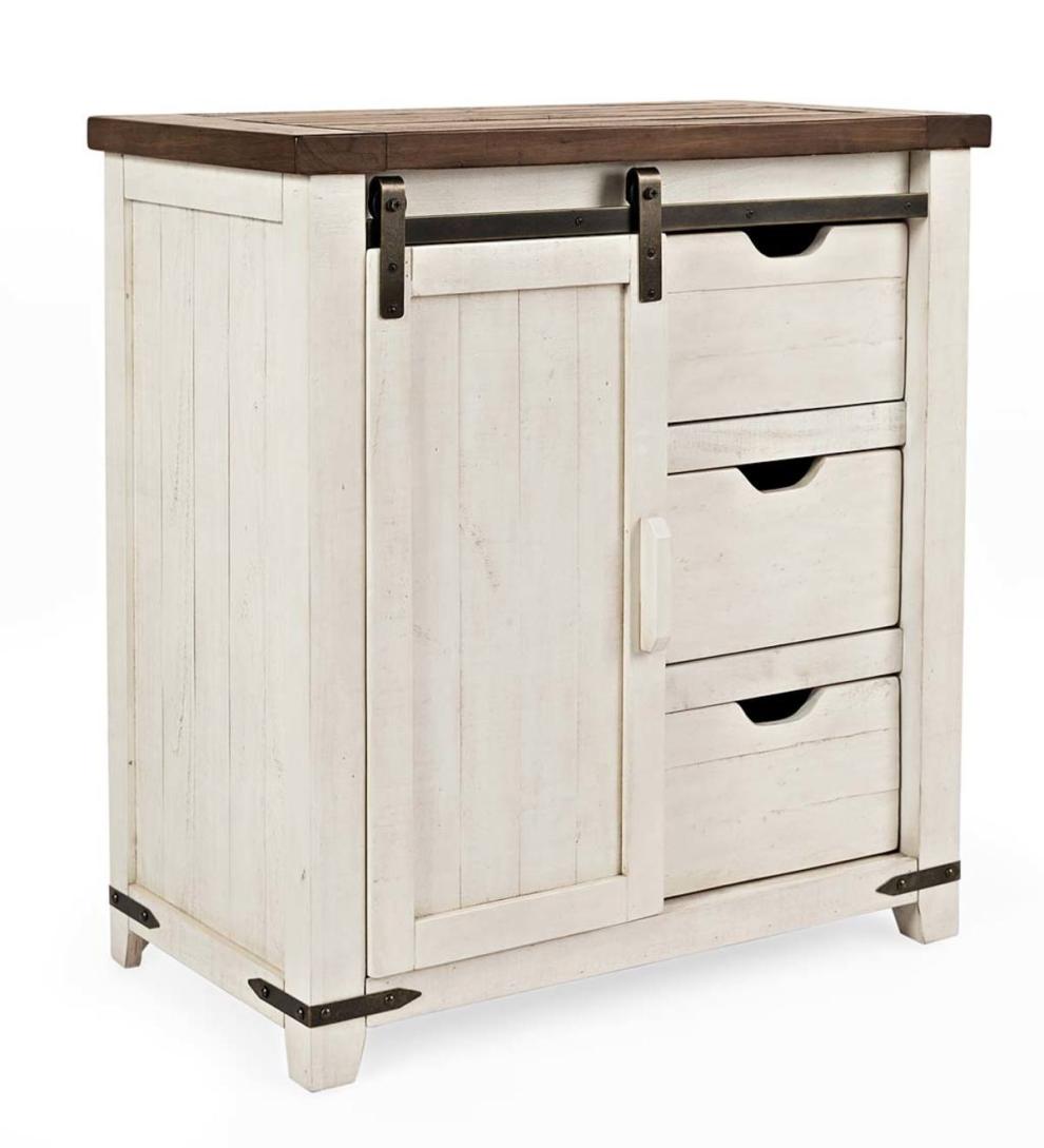 Plow & Hearth Hutches & Cupboards Indoor Living Cape Charles Barn Door Wood Storage Cabinet - White