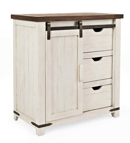 Plow & Hearth Hutches & Cupboards Indoor Living Cape Charles Barn Door Wood Storage Cabinet - White