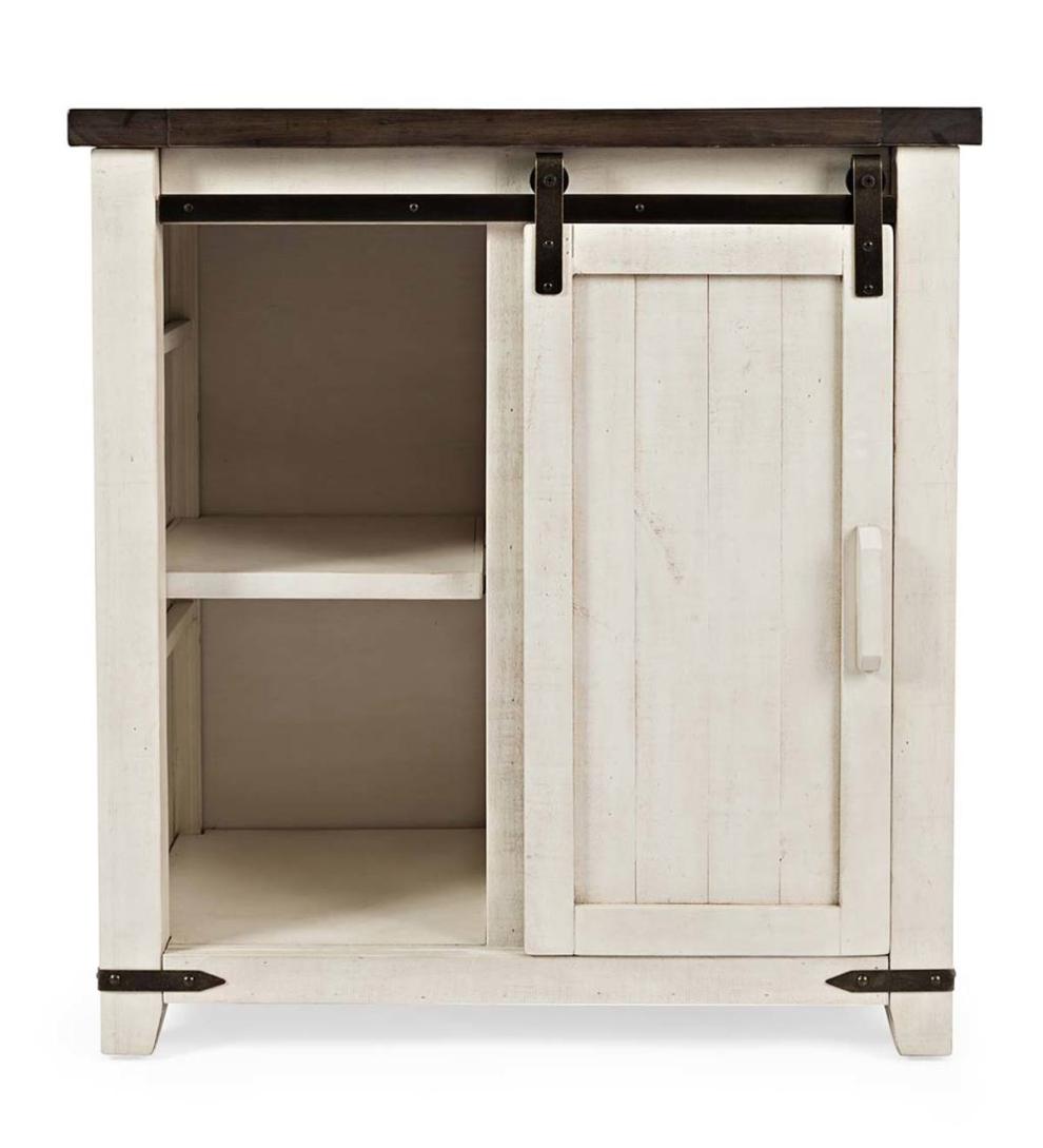 Plow & Hearth Hutches & Cupboards Indoor Living Cape Charles Barn Door Wood Storage Cabinet - White